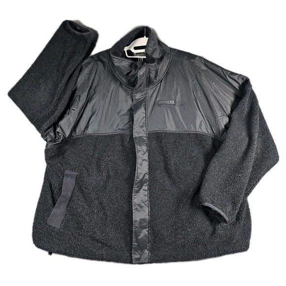 Under Armour Jackets & Blazers - Under Armour Womens 2X Black Sherpa Teddy Fleece‎ Full Zip Jacket 1368756
